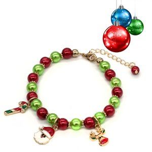 Christmas theme bead bracelet.